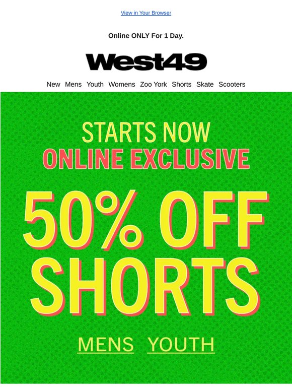 ⚡50% OFF Shorts Starts NOW!