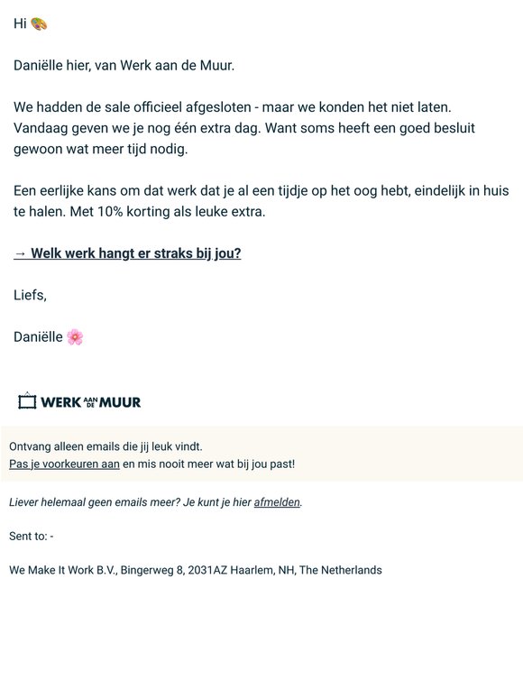 Eén dag extra - van ons, voor jou 🎨