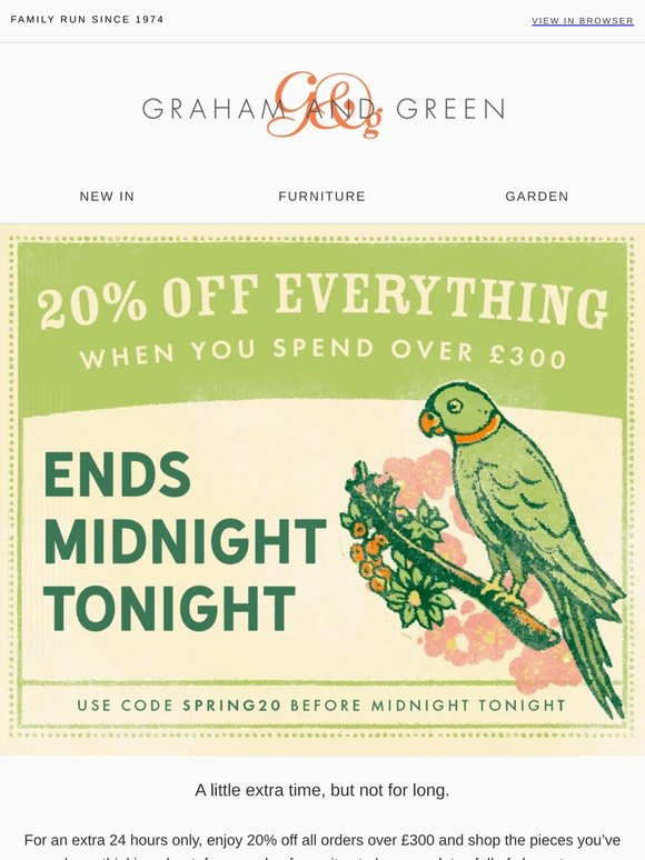 ENDS TONIGHT: 20% off EVERYTHING