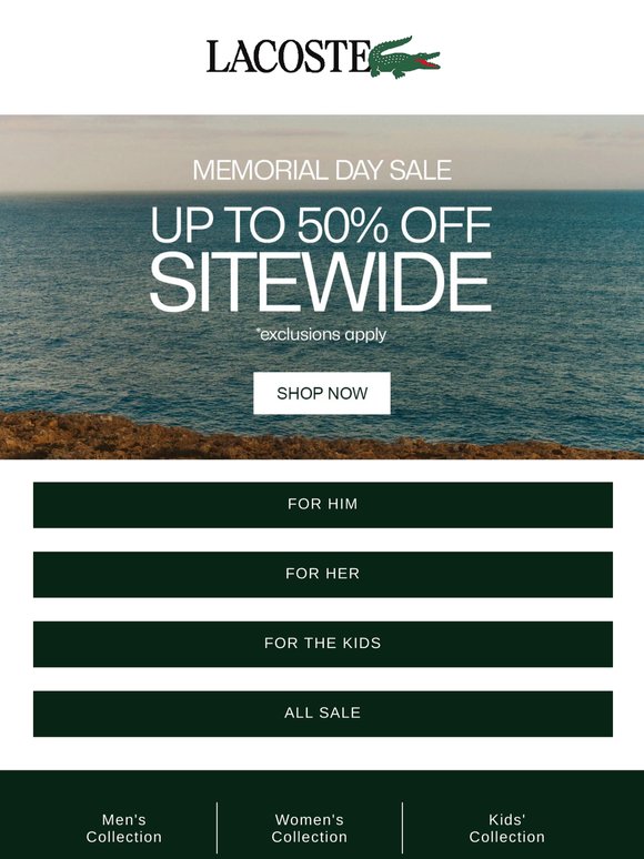 There's Still Time. Save up to 50% OFF SITEWIDE.