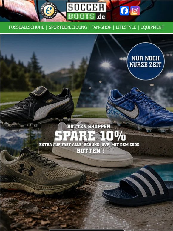 Spare 10 % Extra auf Fußballschuhe mit dem Code "BOTTEN"