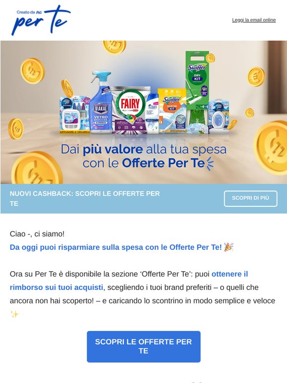 Scopri i nuovi cashback con le Offerte Per Te