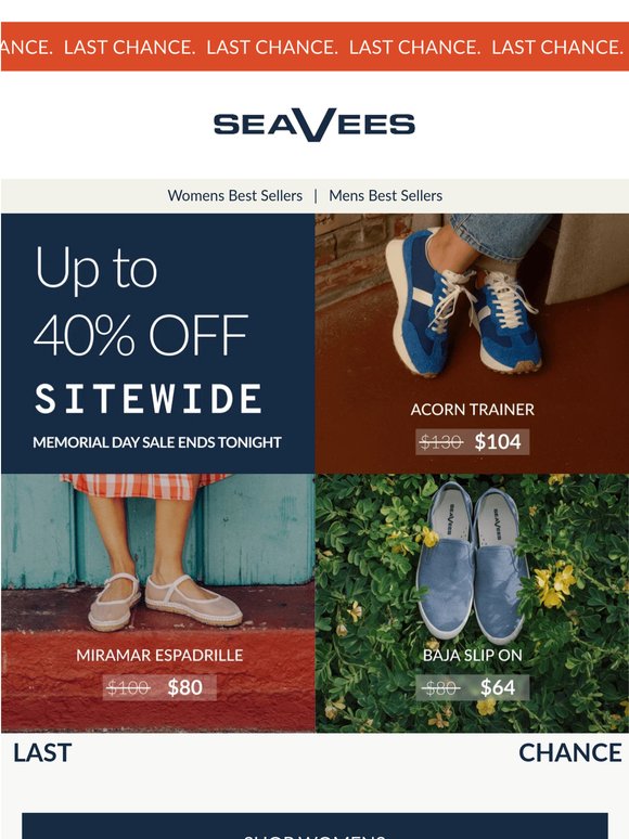 LAST CHANCE for Up 40% Off Sitewide
