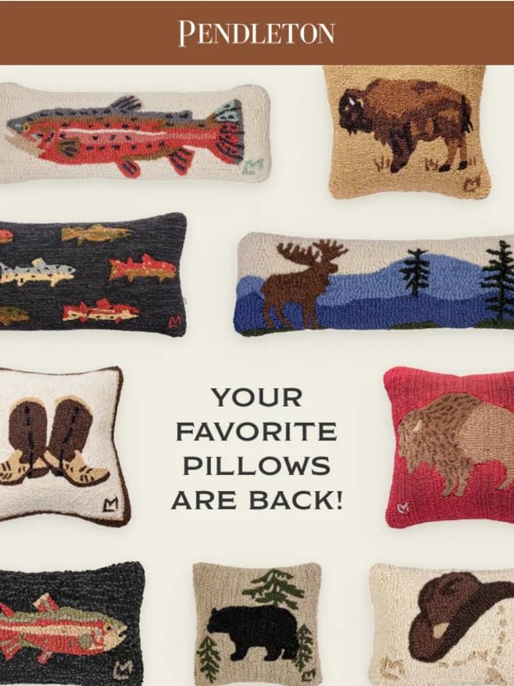 Back in stock: Hand-Hooked Pillows