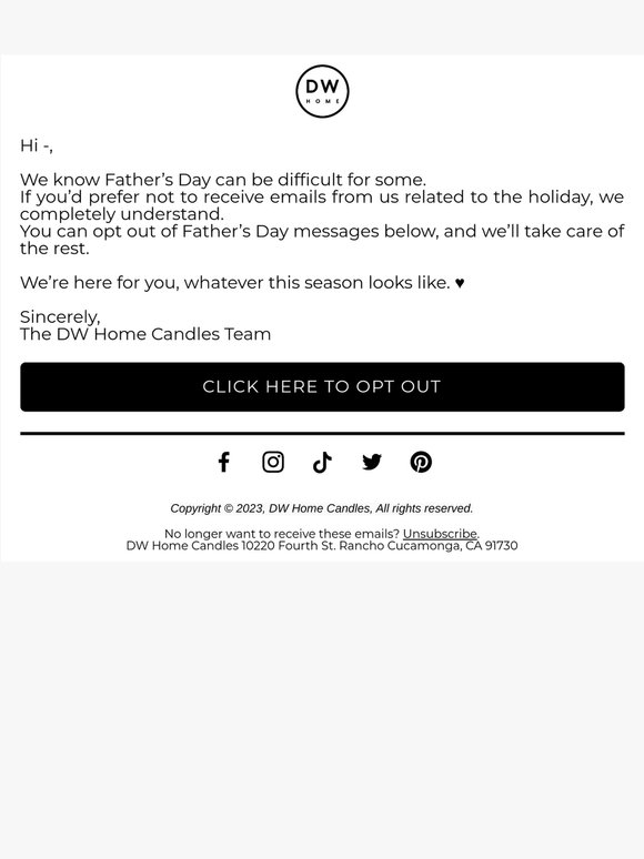 Prefer to opt out of Father's Day? 💙