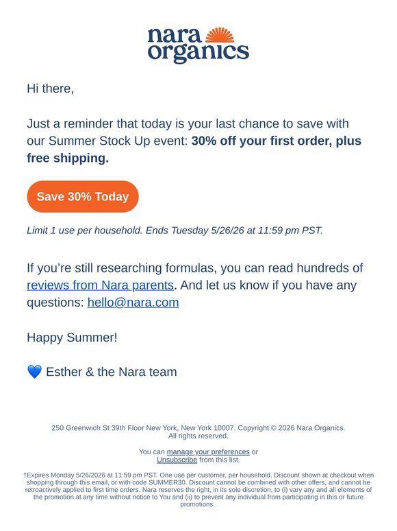 Last day to save