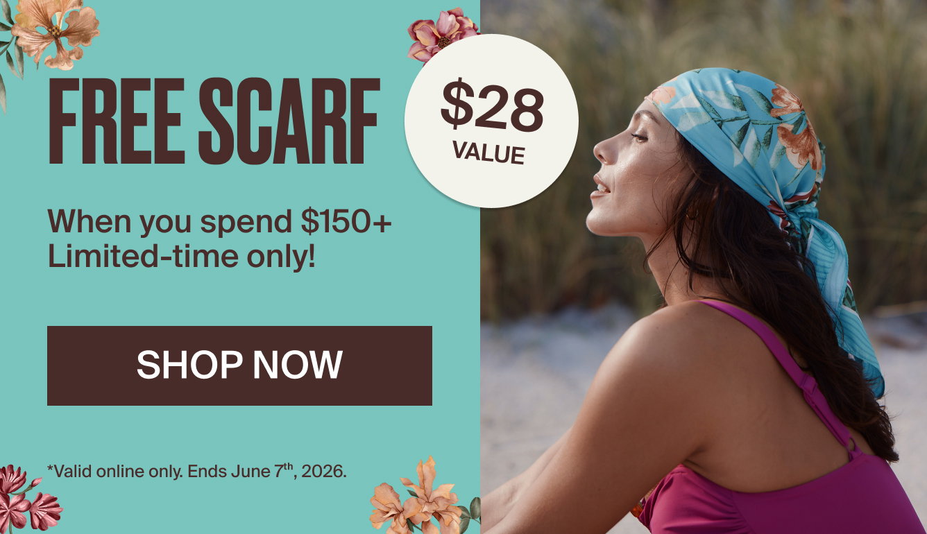 Free Scarf* $28 value. When you spend $150+. Limited-time only! Shop Swim. 