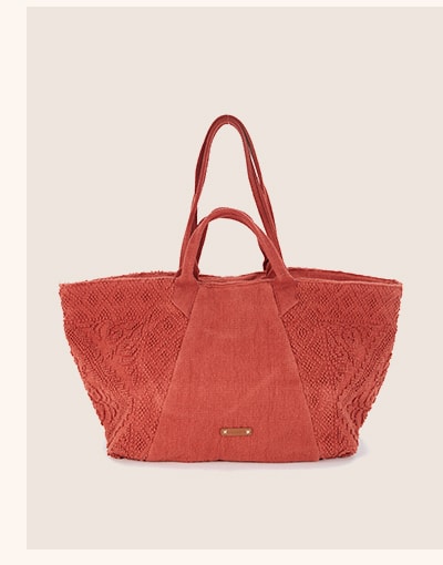 bolso de playa tejido naranja