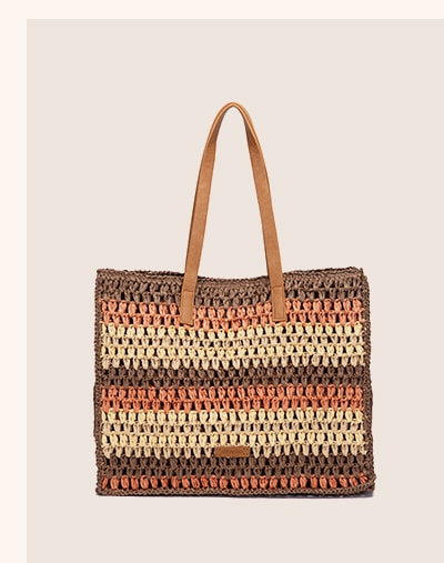 bolso rafia rayas