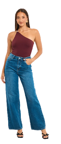 Red One Shoulder Bodysuit