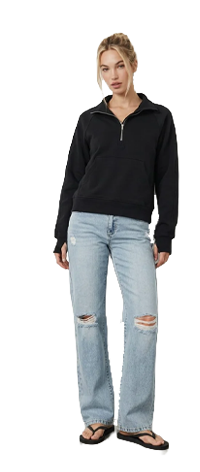 Black Zip Up Sweater Long Sleeve