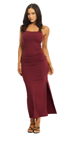 Red Bodycon Dress Halter Neck