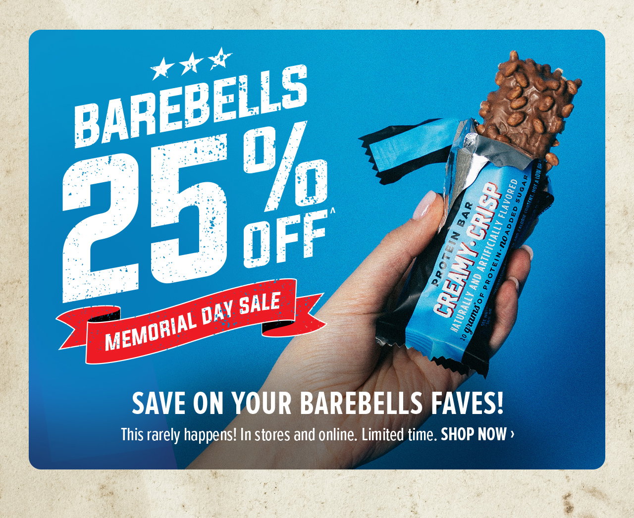 BAREBELLS 25% OFF