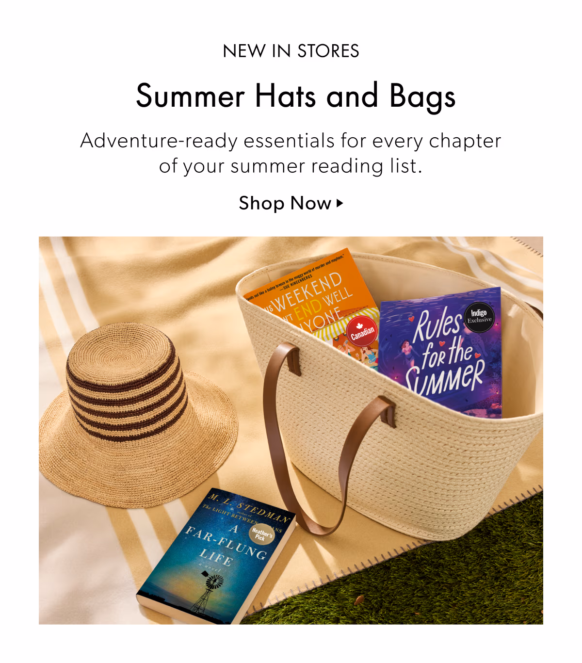 NEW IN STORES | Summer Hats and Bags | Adventure-ready essentials for every chapter of your summer reading list.