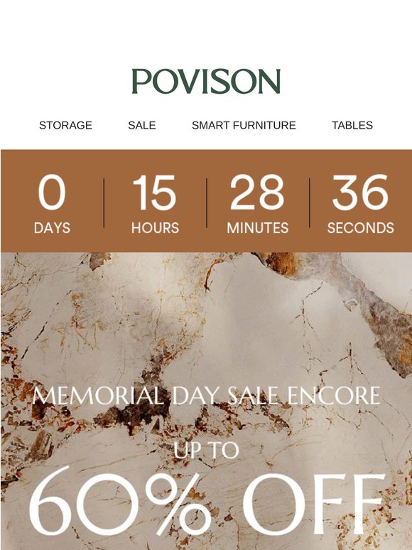 Limited stock for the Extended Memorial Day Sale.