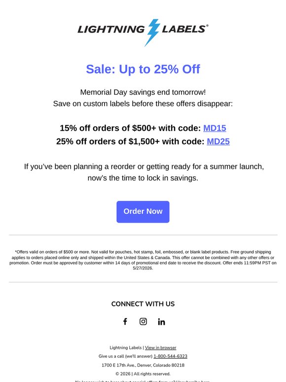 Ends Soon: Memorial Day Savings