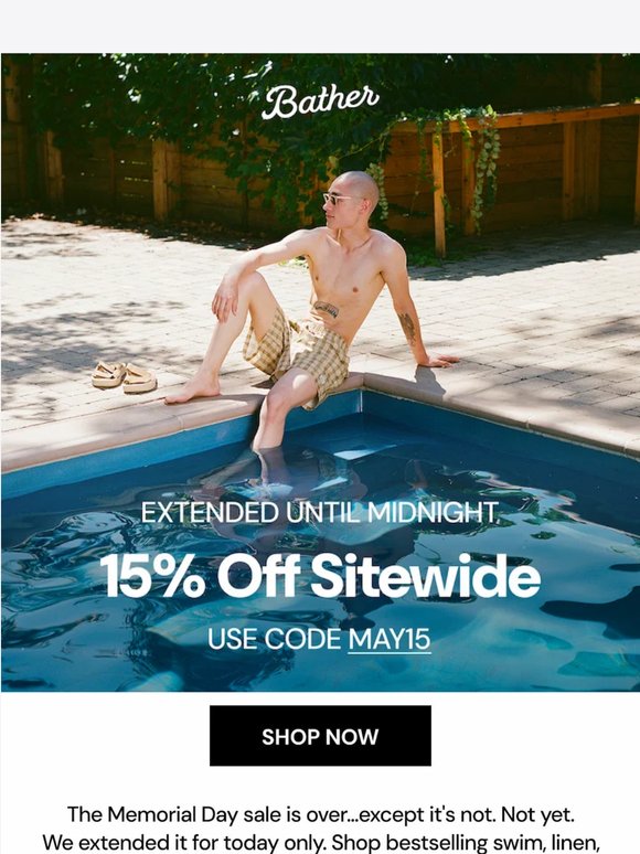 SALE EXTENDED: 15% Off Sitewide