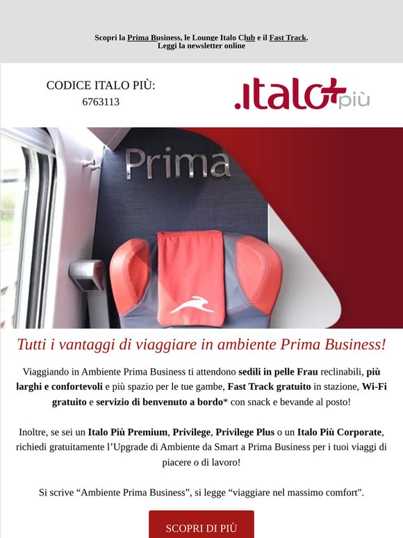 Rendi unico ogni tuo viaggio con Italo Più e i suoi benefici gratuiti!