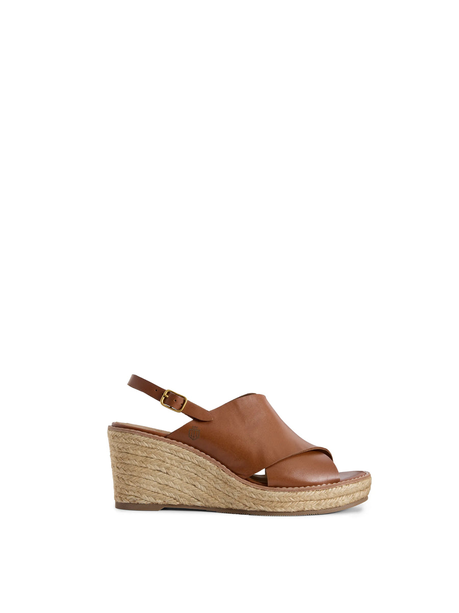 Morella Tan Leather Wedges