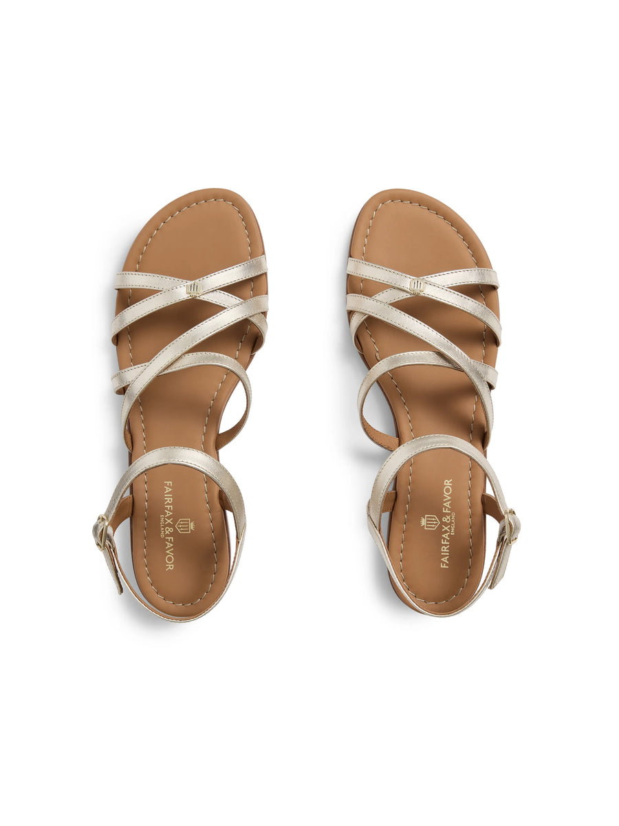 St Ives Gold Leather Sandals