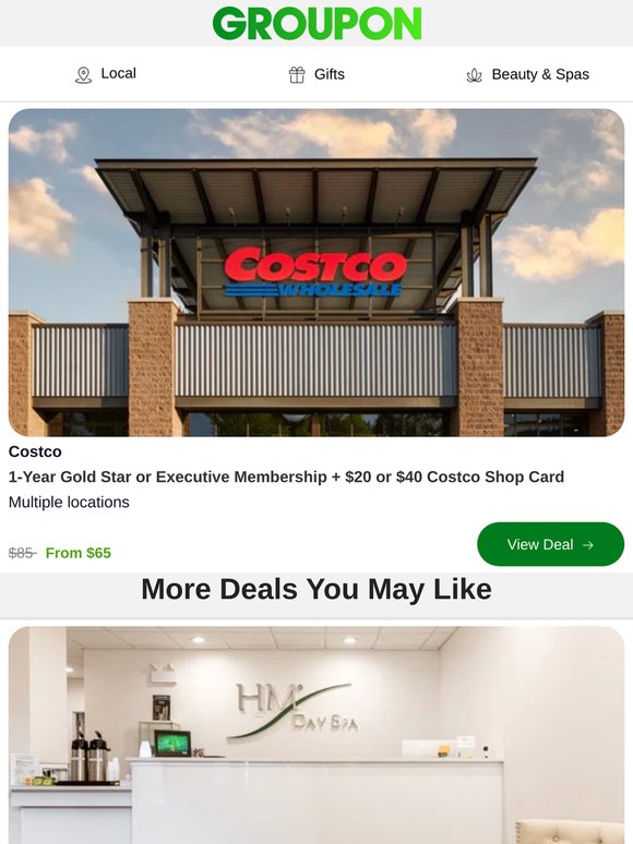 Costco Membership + $45 Shop Card from $65