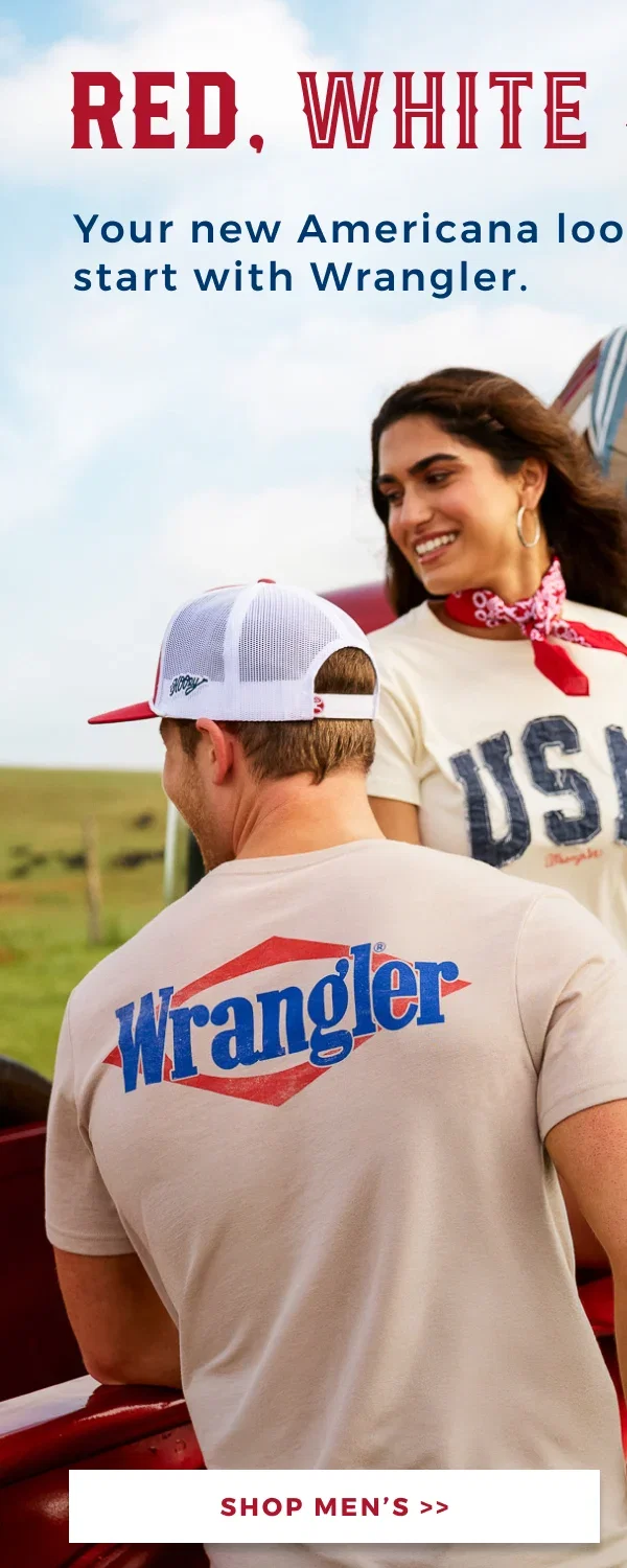 RED, WHITE & WRANGLER! YOUR NEW AMERICANA LOOKS START WITH WRANGLER | SHOP MEN'S