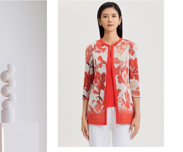 Heritage Floral Jacquard Flat Knit Jacket