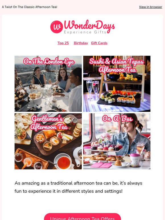 Afternoon Tea With A Difference...!