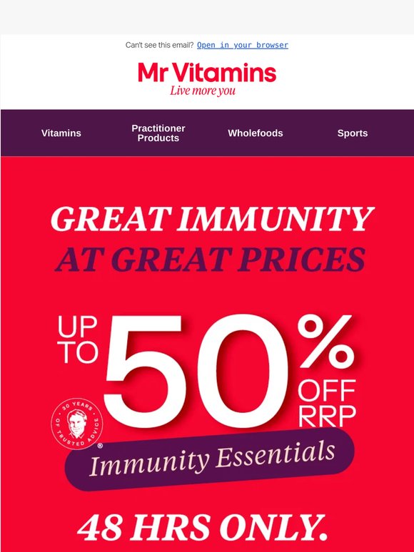 Save Up to 50% Immunity Essentials!