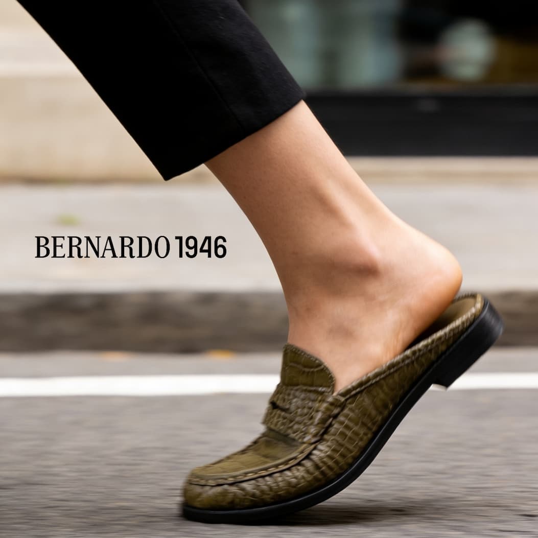 Tilda Mule Loafer Dark Olive Croco