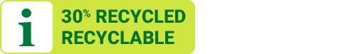 30% RECYCED - RECYCLABLE