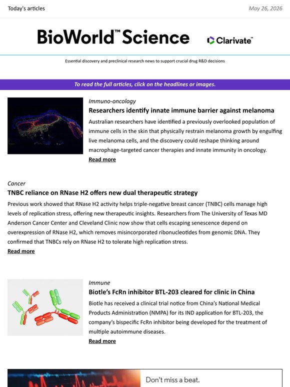Full edition: Biotle’s FcRn inhibitor advances; Cocrystal Pharma discovers new pan-viral inhibitors and more