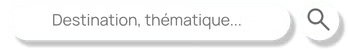Barre de recherche pour une destination ou une thématique