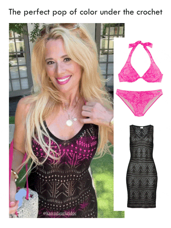The perfect pop of color under the crochet