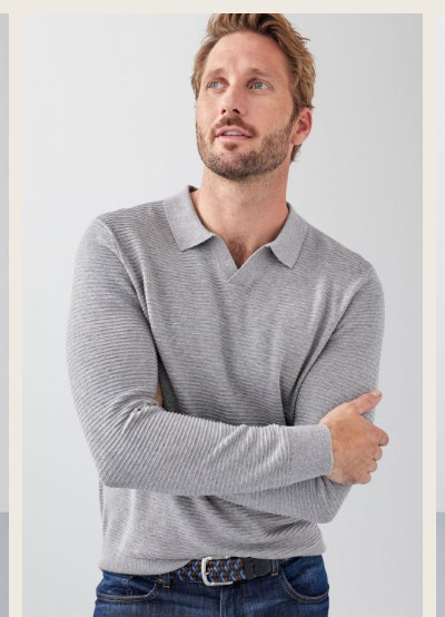 Long Sleeve Ottoman Knit Polo