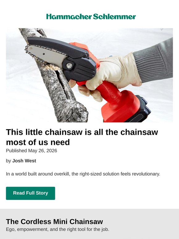 The compact cordless chainsaw: $49.99