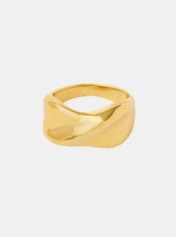 Stainless Steel Chunky Twist Ring Gold