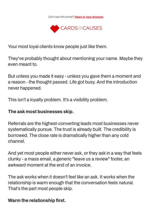 The referral conversation most businesses miss