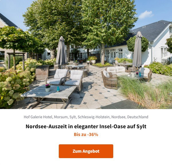 Nordsee-Auszeit in eleganter Insel-Oase auf Sylt