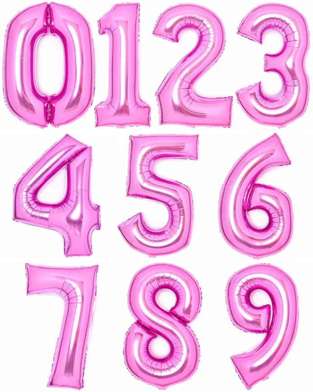 Image of Pink Foil Number Balloons - 34