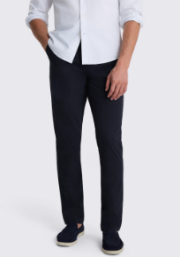 Tailored Fit Navy Cotton-Stretch Chinos