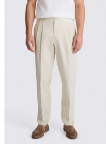Light Camel Cotton Pleated Trouser