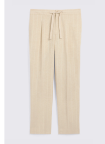 Neutral Stripe Linen-Blend Beach Trousers