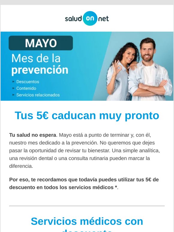 ¡Tus 5€ de descuento caducan muy pronto!