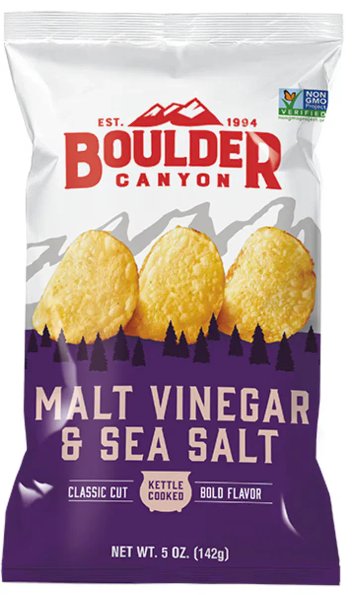 Image of Boulder Canyon Malt Vinegar & Sea Salt Chips 142g - BB 03/08/26