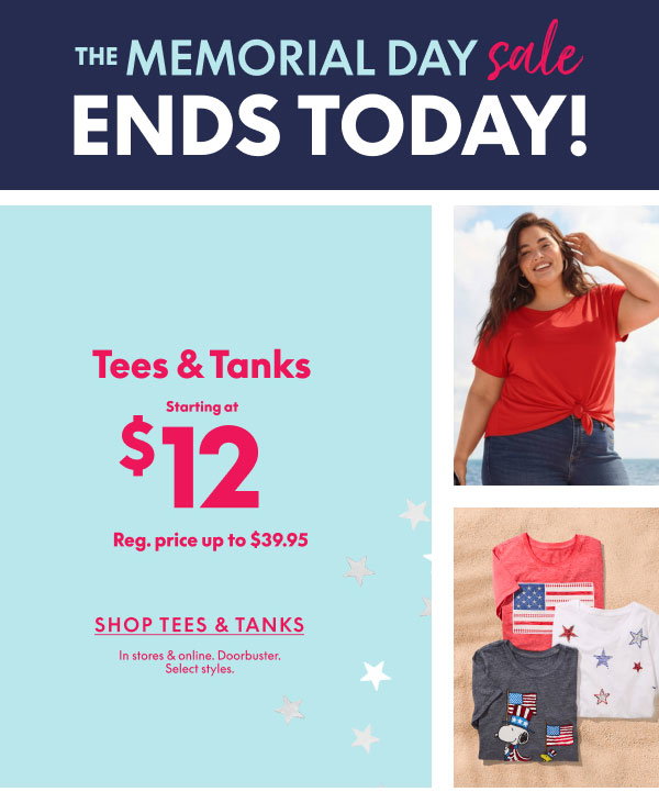 Tees & Tanks starting at $12
