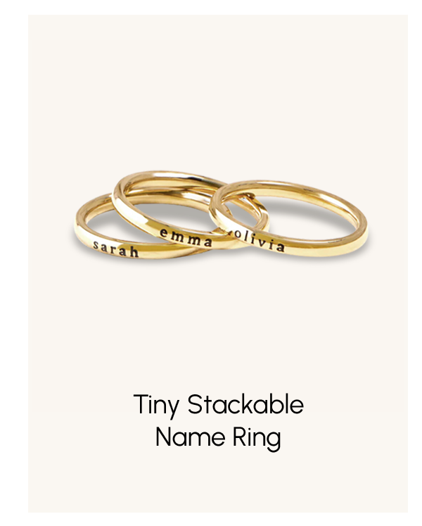 Tiny Stackable Name Ring