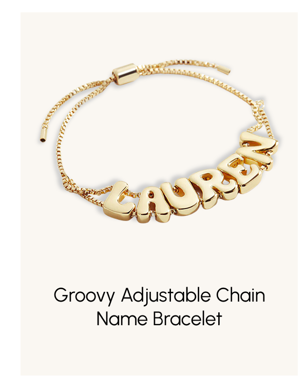 Groovy Adjustable Chain Name Bracelet