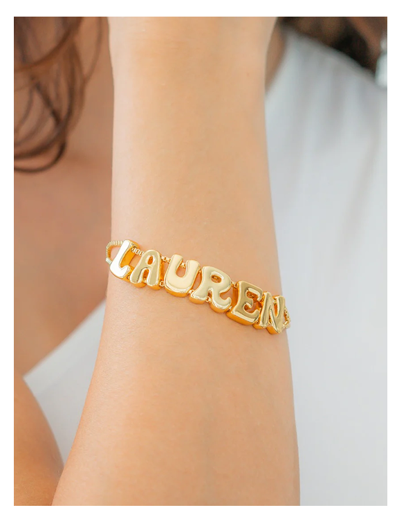 Groovy Adjustable Chain Name Bracelet