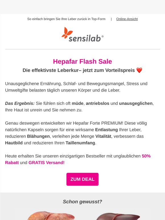 Tschüss, überlastete Leber 👉 Hepafar zum VORTEILSPREIS